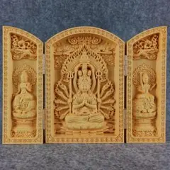 柘植木彫仏像 不動明王 開閉式箱型 - メルカリ