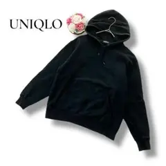 UNIQLO ユニクロ　メンズ　フード付き　長袖トレーナー　ブラック　黒　M