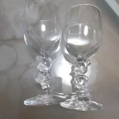 ミッキー＆ミニー　ペアワイングラス