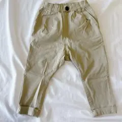 デビロック【90】ストレッチ　テーパード　ベージュ パンツ　タック　長ズボン