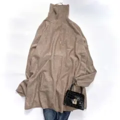 Mila Owen ミラオーウェン ウールカシミヤニット モカ系 タートルネック