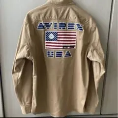 【美品】AVIREX カモフラ Tシャツ & ベージュ シャツ2XL