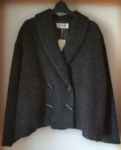 ダークグレー ヘリンボーンコート9号新品未使用　タグ付き