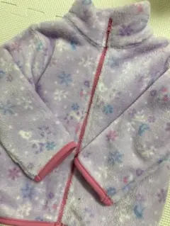 薄紫色 フリースジャケット 雪の結晶模様　マザウェイズ