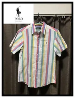 Polo Ralph Lauren 半袖シャツ 白 ストライプ Sサイズ