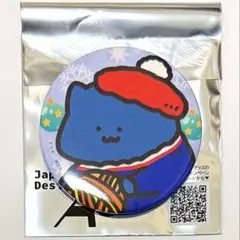お文具といっしょ　猫さん　缶バッジ　クリスマスニット　eeo