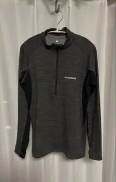 ⭐ 美品　モンベル メリノウールプラスアクション ジップネック 女性　登山　秋冬 k_1114440_blac.jpg