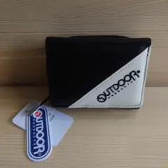 アウトドア　三つ折財布　ブラック/ホワイト