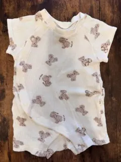 アプレレクール　クマプリントロンパース 70サイズ