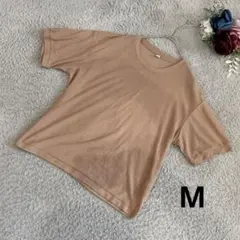 UNIQLO レディース　半袖トップス　透け感　茶ベージュ　M わけあり