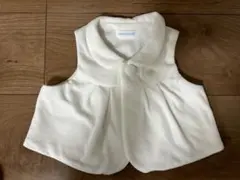 ぽ*！様 ミキハウス　ホワイト ベビーベスト 50〜70cm