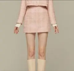 Tnewties 予約したのはファーストクラス ジャケット スカート pink 予約したのはファーストクラス》クロップドラメジャケット-Pink – Tnewties