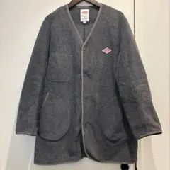 DANTON フリース　カラーレス　コート　ダークグレー　Sサイズ