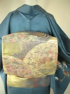 高級袋帯⭐螺鈿⭐御所車＆百花繚乱に遊ぶ鳳凰とおしどりと鶴⭐めでたきかな⭐️帯単品