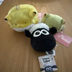 ひつじのショーン ドンケローネ ぬいぐるみ マスコット 3点セットのサムネイル