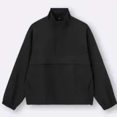 【美品】GU ハーフジップブルゾン+E ブラック　Lサイズ