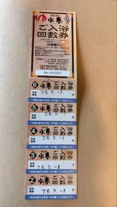 箕面湯元 水春 ご入浴回数券 5枚　6600円分のサムネイル