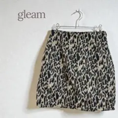 ★グリーム★豹柄ボアスカート タグ付未使用 ウエストゴム クール
