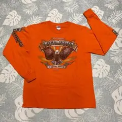 インパクト抜群 イーグルプリント 両面 袖プリント ロンT Lサイズ