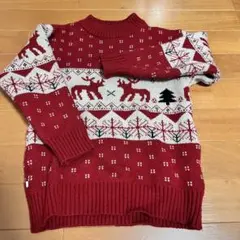 クリスマス　鹿デザイン　ニットセーター　キッズ　110cm
