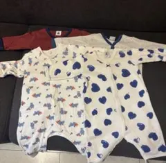 プチバトー 長袖ロンパース　3m/60cm 4点セット