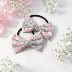 No2♡ミシェル(ピンク)リバティ　リボン　1セット(2個入り)