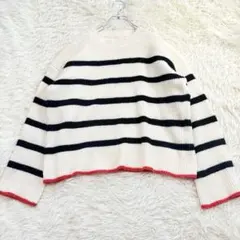 良品✨ボーダー柄 ゆるだぼニット セーター オーバーサイズ 個性的 ワイド