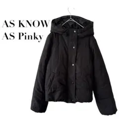 アズノゥアズピンキー 中綿ショート丈コート 黒 フリー　デイリー　カジュアル