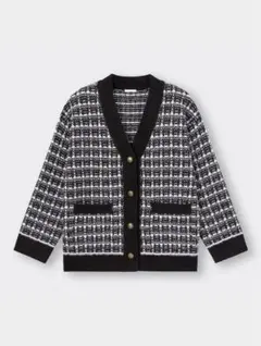 GUチェックオーバーサイズカーディガン