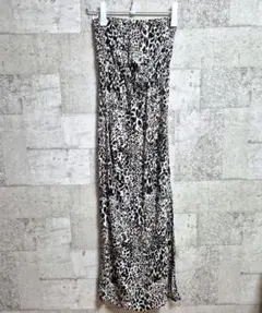レオパード柄 ロングチューブトップワンピース サイドスリット124cm セクシー