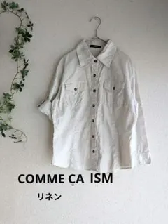 COMME CA ISM リネンシャツ ベージュ Lサイズのサムネイル