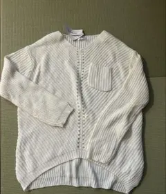 新品　白ニット　L 薄手