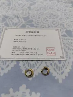 carat　フープピアス　スピンドル10mm　18金YG