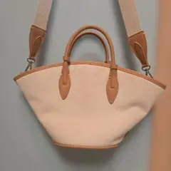 ZARA　キャンバスレザートートバッグ　インナーバッグ付き