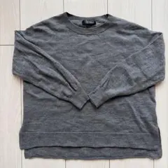 ru ライトグレー 長袖 薄手セーター クルーネック XS