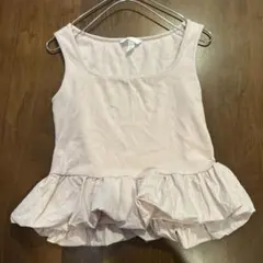 H&M バブルヘムタンクトップ、Mサイズ、ピンクのサムネイル