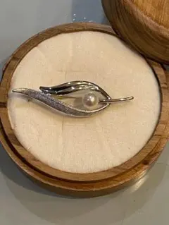 TASAKI パールブローチ　シルバー
