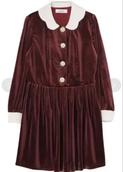 新品タグ付き dazzlin ボルドー ベロア ワンピース