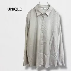 ユニクロ レーヨンストライプブラウス シャツ 羽織り イージーケア 長袖 XL