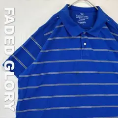 2093 FADED GLORY ポロシャツ XXL ブルー ボーダーのサムネイル