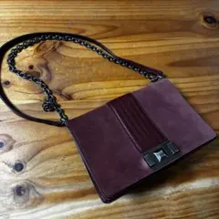 FURLAフルラバーガンディ チェーンバッグ斜めがけボルドービンテージ風