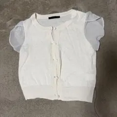 Heather 半袖 カーディガン ホワイトのサムネイル