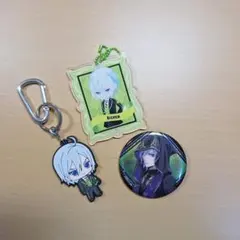 ツイステッドワンダーランド シルバー アクリルキーホルダー＆缶バッジセット