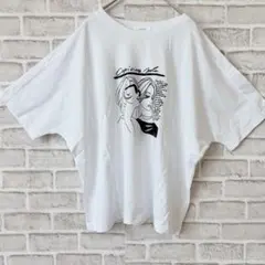 ROSIEE 女性プリント 半袖Tシャツ ホワイト　ゆったりのサムネイル