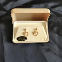 ハート型パール付きピアス