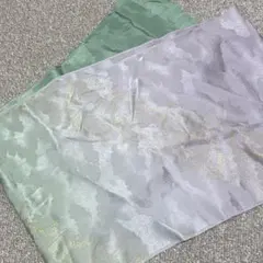 帯揚げ　緑から紫のグラデーション