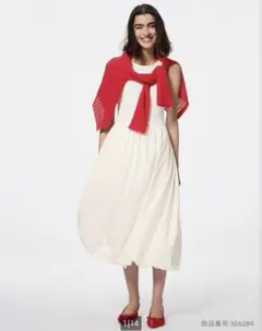 GU バブルヘムワンピース(ノースリーブ) 01 OFF WHITE S