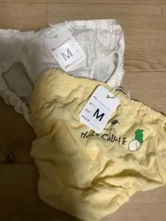 必ずプロフィール拝見　ホワイト・イエロー Mサイズショーツ2枚セット