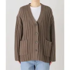 CRADUS ワイドリブカーディガン ブラウン