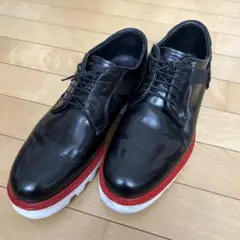 【希少・美品】レースアップ黒シューズ 赤白ソールのサムネイル